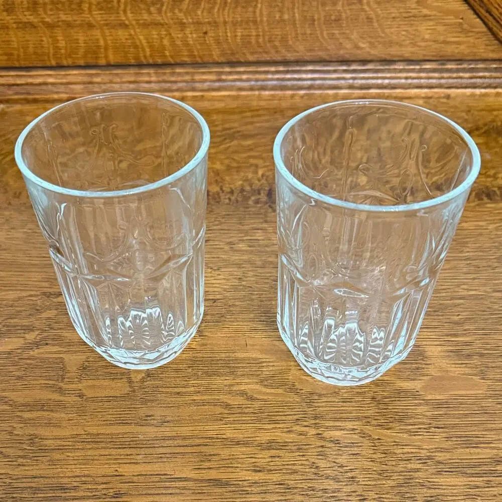 IKEA SALLSKAPLIG Clear Pattern Set of 2 Glasses 13 oz Clear